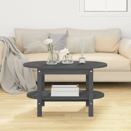 vidaXL Salontafel 80x45x45 cm massief grenenhout grijs afbeelding3 - 1