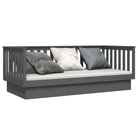 vidaXL Slaapbank 80x200 cm massief grenenhout grijs afbeelding3 - 1