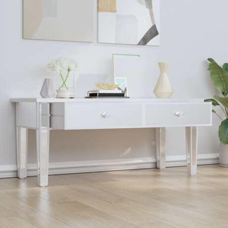 vidaXL Salontafel gespiegeld 106x45x45 cm bewerkt hout en glas afbeelding3 - 1