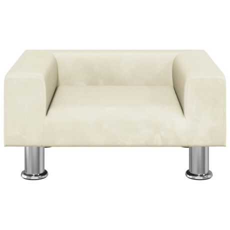 vidaXL Hondenmand 50x40x26,5 cm fluweel crèmekleurig afbeelding3 - 1