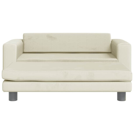 vidaXL Hondenmand met verlengstuk 100x50x30 cm fluweel crèmekleurig afbeelding3 - 1