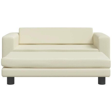 vidaXL Hondenmand met verlengstuk 100x50x30 cm kunstleer crèmekleurig afbeelding3 - 1