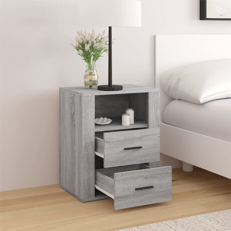 vidaXL Nachtkastje 50x36x60 cm bewerkt hout grijs sonoma eikenkleurig afbeelding3 - 1