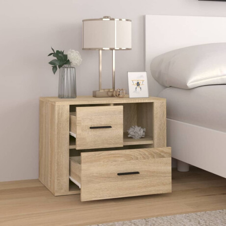 vidaXL Nachtkastje 60x36x45 cm bewerkt hout sonoma eikenkleurig afbeelding3 - 1