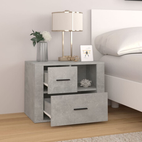 vidaXL Nachtkastje 60x36x45 cm bewerkt hout betongrijs afbeelding3 - 1