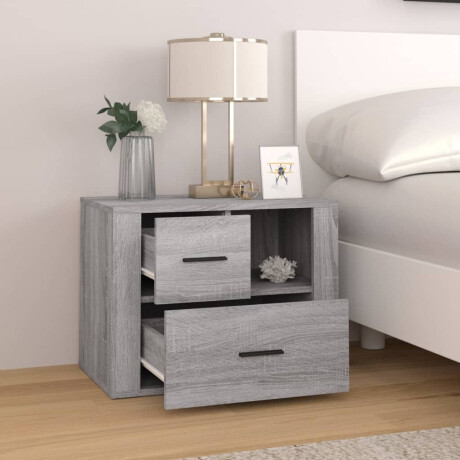 vidaXL Nachtkastje 60x36x45 cm bewerkt hout grijs sonoma eikenkleurig afbeelding3 - 1