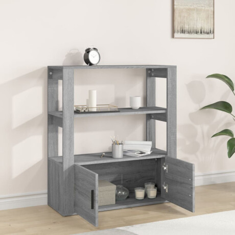 vidaXL Dressoir 80x30x90 cm bewerkt hout grijs sonoma eikenkleurig afbeelding3 - 1
