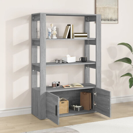 vidaXL Dressoir 80x30x119,5 cm bewerkt hout grijs sonoma eikenkleurig afbeelding3 - 1