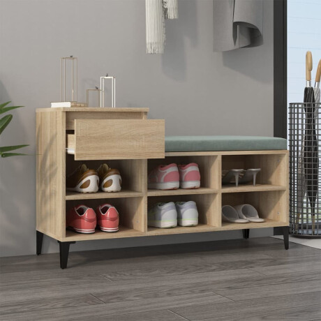 vidaXL Schoenenkast 102x36x60 cm bewerkt hout sonoma eikenkleurig afbeelding3 - 1