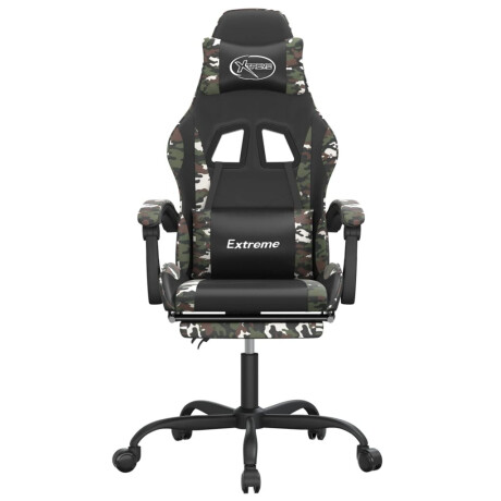 vidaXL Gamestoel met voetensteun kunstleer zwart en camouflage afbeelding3 - 1