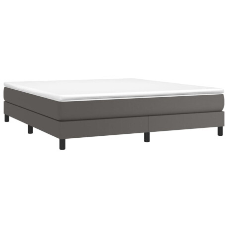 vidaXL Boxspring bed kunstleer grijs 180x200 cm afbeelding3 - 1