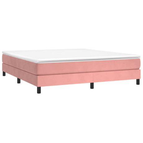 vidaXL Bedframe fluweel roze 160x200 cm afbeelding3 - 1