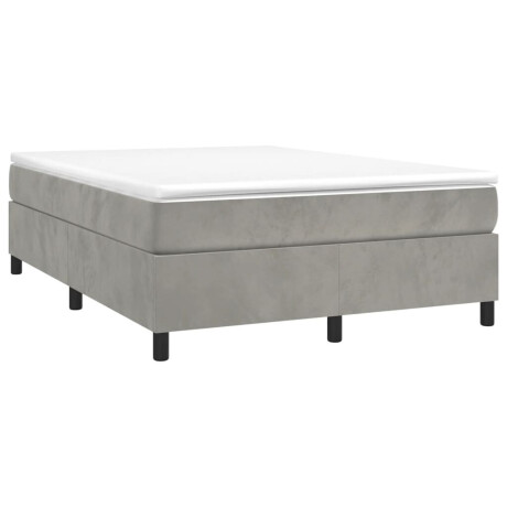 vidaXL Boxspring bed 140x200 cm fluweel lichtgrijs afbeelding3 - 1