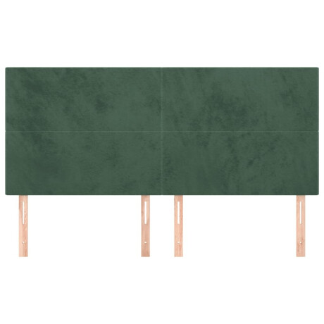 vidaXL Hoofdborden 4 st 100x5x78/88 cm fluweel donkergroen afbeelding3 - 1
