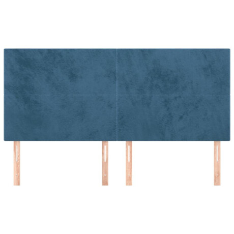 vidaXL Hoofdbord donkerblauw 200x5x118/128 cm fluweel afbeelding3 - 1