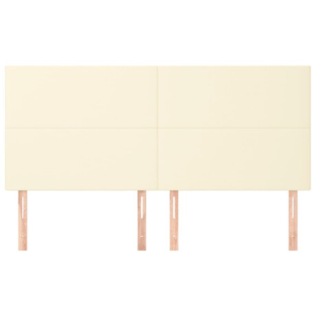vidaXL Hoofdborden 4 st 100x5x78/88 cm kunstleer crèmekleurig afbeelding3 - 1