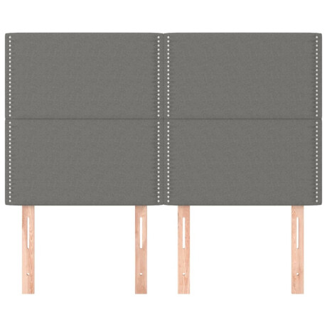 vidaXL Hoofdborden 4 st 72x5x78/88 cm stof donkergrijs afbeelding3 - 1