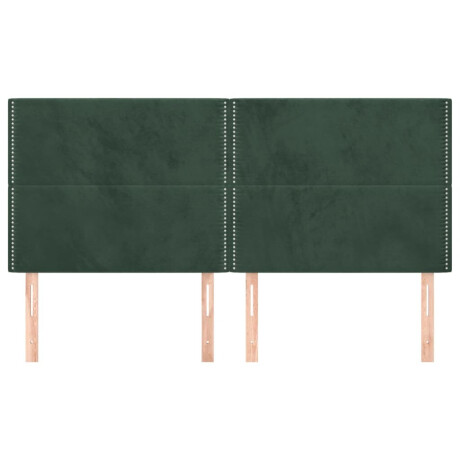 vidaXL Hoofdborden 4 st 80x5x78/88 cm fluweel donkergroen afbeelding3 - 1