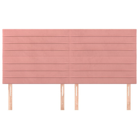 vidaXL Hoofdborden 4 st 100x5x78/88 cm fluweel roze afbeelding3 - 1