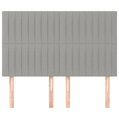 vidaXL Hoofdbord lichtgrijs 144x5x118/128 cm stof afbeelding3 - 1