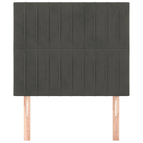vidaXL Hoofdborden 2 st 90x5x78/88 cm fluweel donkergrijs afbeelding3 - 1