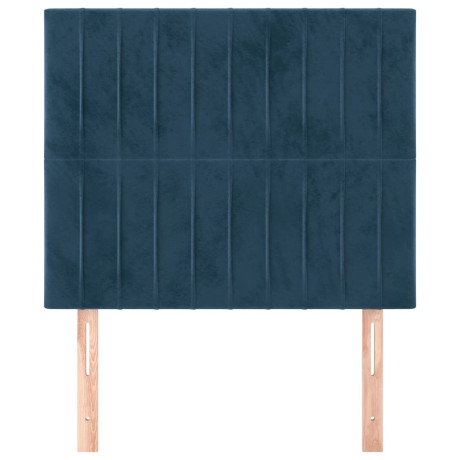 vidaXL Hoofdborden 2 st 90x5x78/88 cm fluweel donkerblauw afbeelding3 - 1