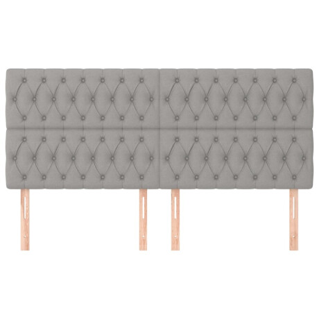 vidaXL Hoofdborden 4 st 90x7x78/88 cm stof lichtgrijs afbeelding3 - 1