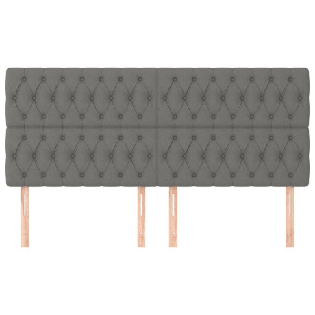 vidaXL Hoofdbord donkergrijs 200x7x118/128 cm Stof afbeelding3 - 1