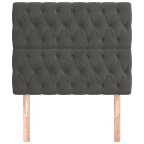 vidaXL Hoofdbord donkergrijs 100x7x118/128 cm Fluweel afbeelding3 - 1