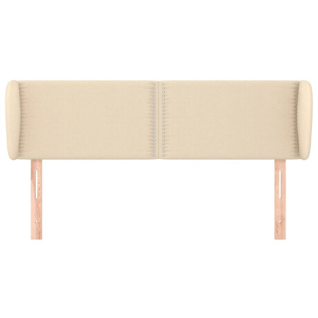 vidaXL Hoofdbord met randen 147x23x78/88 cm stof crèmekleurig afbeelding3 - 1