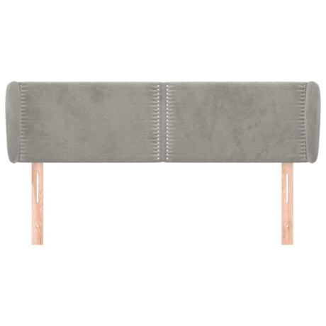 vidaXL Hoofdbord met randen 147x23x78/88 cm fluweel lichtgrijs afbeelding3 - 1