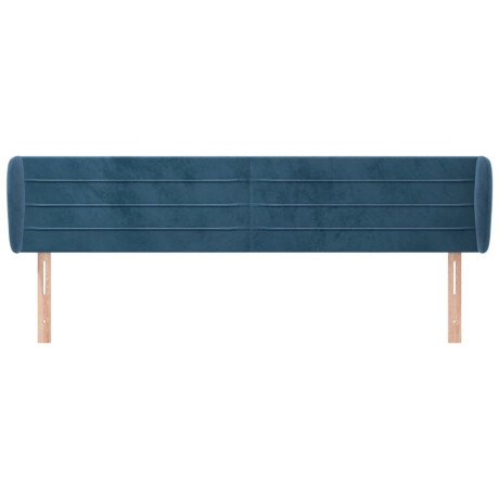 vidaXL Hoofdbord met randen 163x23x78/88 cm fluweel donkerblauw afbeelding3 - 1