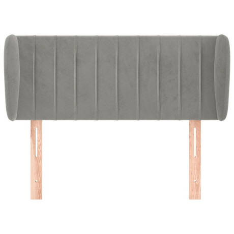 vidaXL Hoofdbord met randen 103x23x78/88 cm fluweel lichtgrijs afbeelding3 - 1