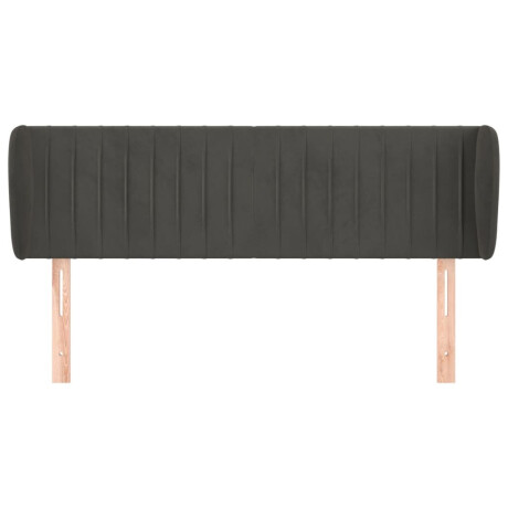 vidaXL Hoofdbord met randen 147x23x78/88 cm fluweel donkergrijs afbeelding3 - 1