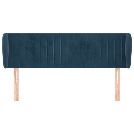 vidaXL Hoofdbord met randen 147x23x78/88 cm fluweel donkerblauw afbeelding3 - 1