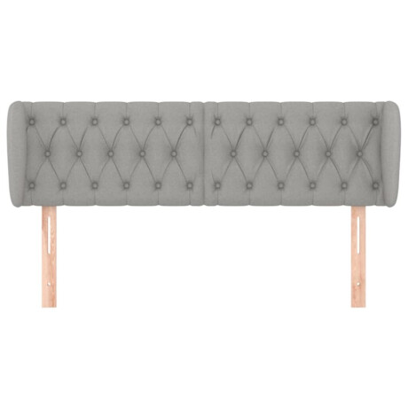 vidaXL Hoofdbord met randen 163x23x78/88 cm stof lichtgrijs afbeelding3 - 1