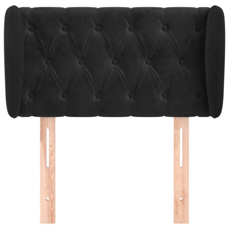vidaXL Hoofdbord met randen 83x23x78/88 cm fluweel zwart afbeelding3 - 1