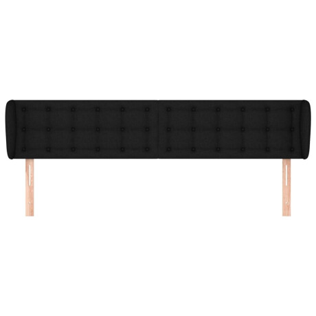 vidaXL Hoofdbord met randen 203x23x78/88 cm stof zwart afbeelding3 - 1