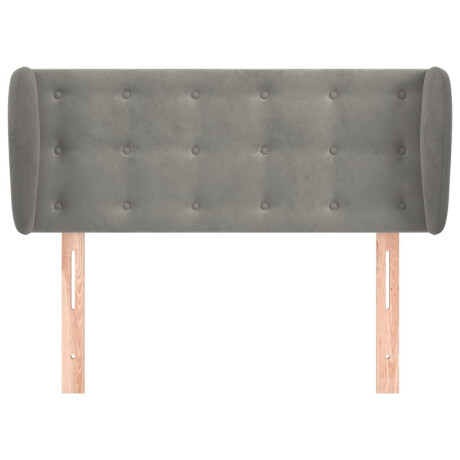 vidaXL Hoofdbord met randen 83x23x78/88 cm fluweel lichtgrijs afbeelding3 - 1