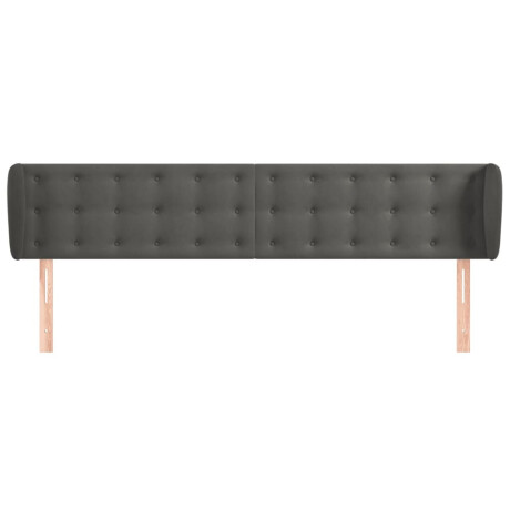 vidaXL Hoofdbord met randen 203x23x78/88 cm fluweel donkergrijs afbeelding3 - 1