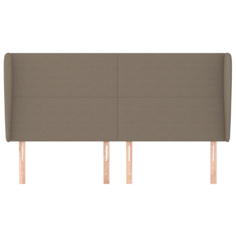 vidaXL Hoofdbord met randen 183x23x118/128 cm stof taupe afbeelding3 - 1