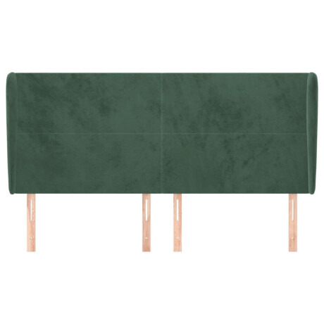vidaXL Hoofdbord met randen 203x23x118/128 cm fluweel donkergroen afbeelding3 - 1