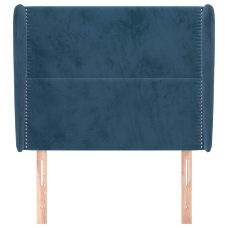 vidaXL Hoofdbord met randen 103x23x118/128 cm fluweel donkerblauw afbeelding3 - 1
