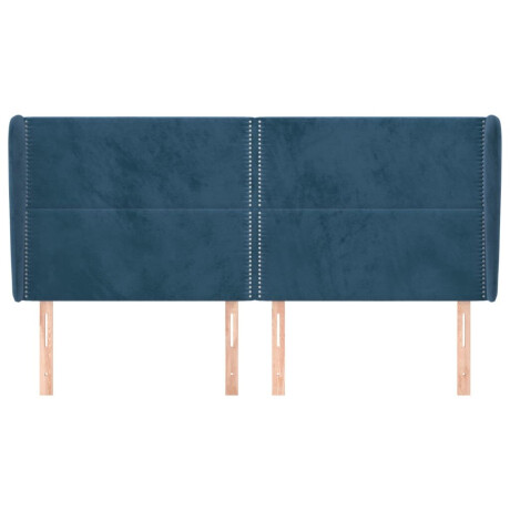 vidaXL Hoofdbord met randen 203x23x118/128 cm fluweel donkerblauw afbeelding3 - 1