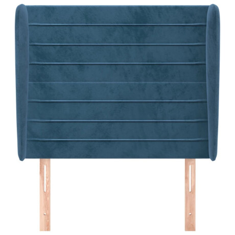 vidaXL Hoofdbord met randen 83x23x118/128 cm fluweel donkerblauw afbeelding3 - 1