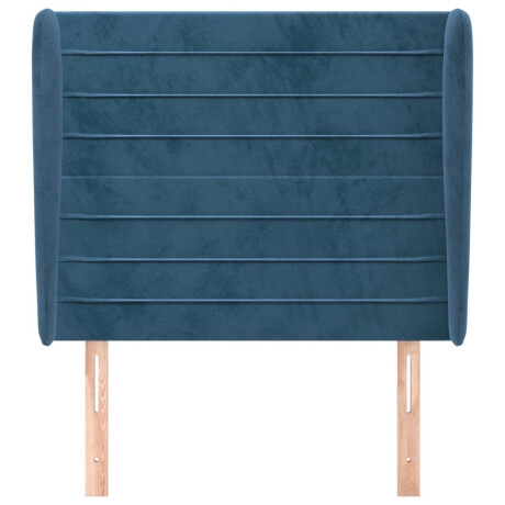 vidaXL Hoofdbord met randen 103x23x118/128 cm fluweel donkerblauw afbeelding3 - 1