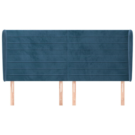 vidaXL Hoofdbord met randen 163x23x118/128 cm fluweel donkerblauw afbeelding3 - 1