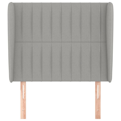 vidaXL Hoofdbord met randen 93x23x118/128 cm stof lichtgrijs afbeelding3 - 1