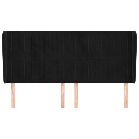 vidaXL Hoofdbord met randen 203x23x118/128 cm fluweel zwart afbeelding3 - 1