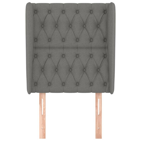 vidaXL Hoofdbord met randen 83x23x118/128 cm stof donkergrijs afbeelding3 - 1